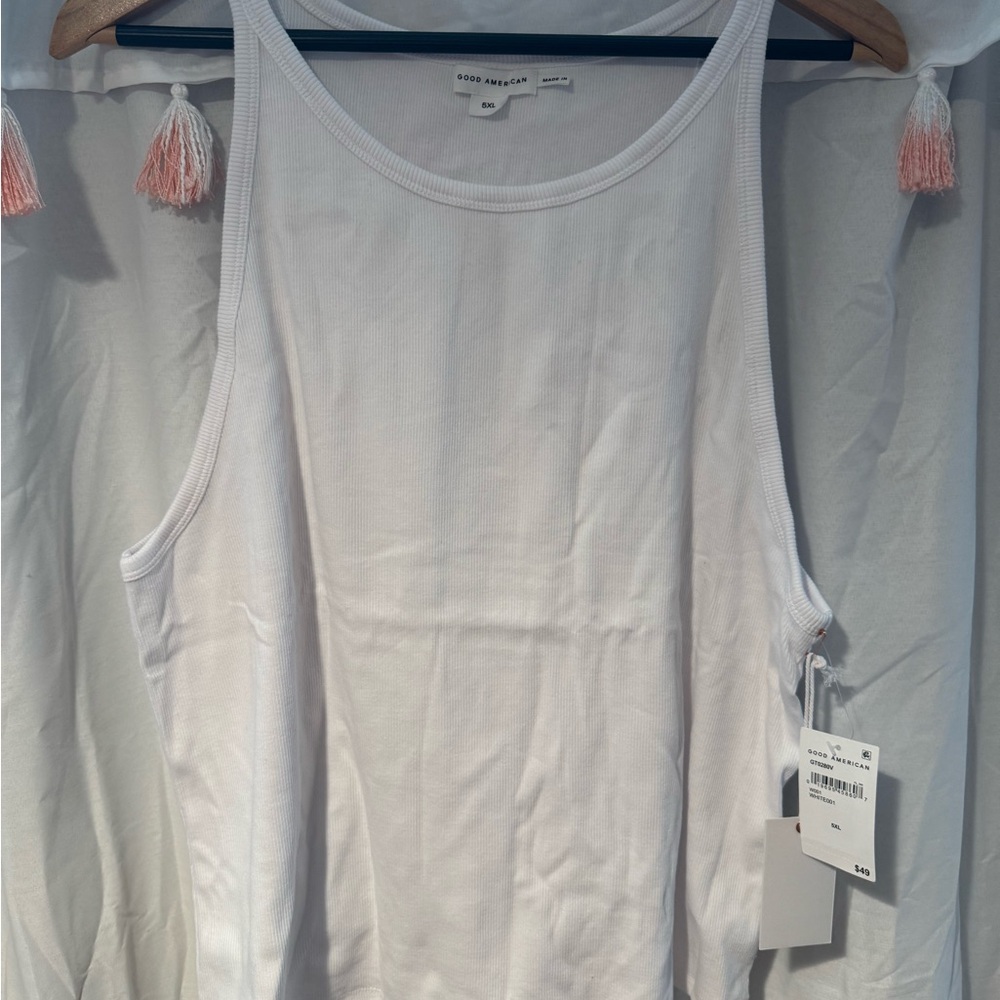 Good American Classic White Tank Top